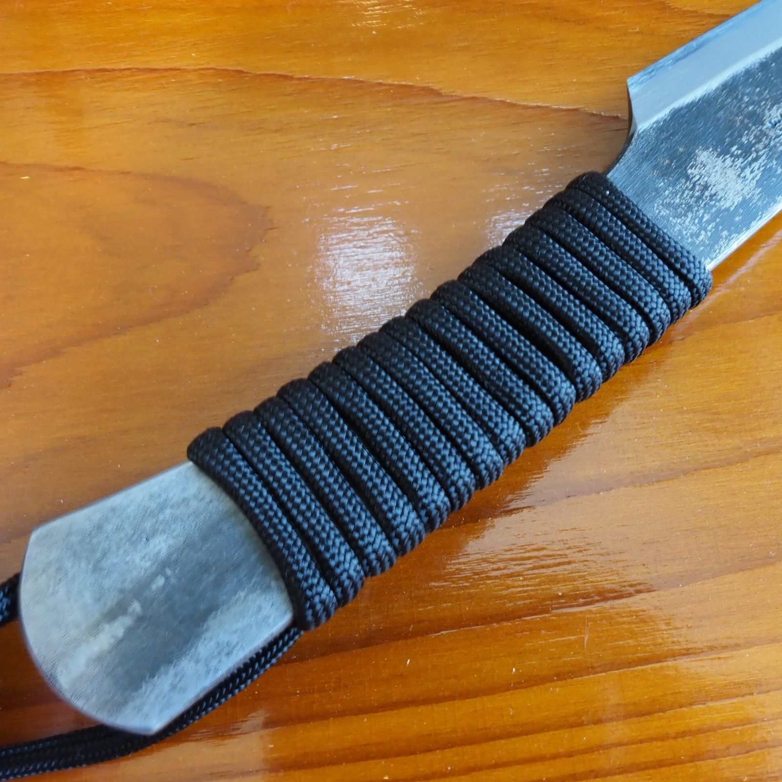 堺鍛冶士 土井逸夫作 焔カスタムナイフ 120mm 黒コード 青二鋼