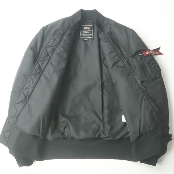 美品 エドウィン商事 正規品 ALPHA INDUSTRIES アルファ ナイロンツイル MA-1 フライトジャケット 黒 ブラック L - メルカリ