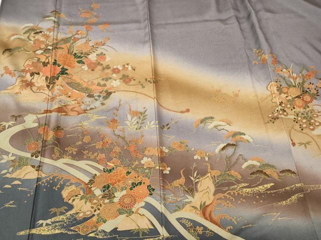 着物　訪問着　松竹梅文　暈し染め　金彩　正絹 着物 訪問着 松竹梅文 暈し染め 金彩 正絹