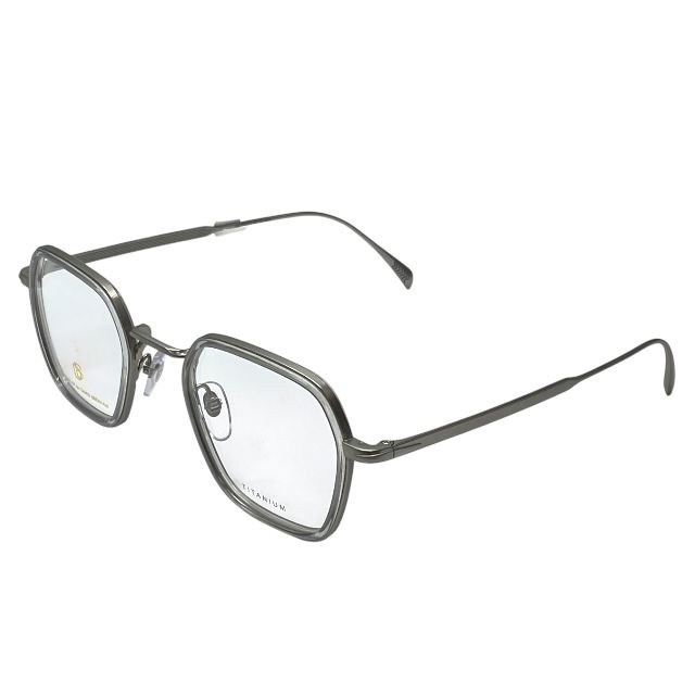 デイヴィッド ベッカム DB 1003GUA 49□23 150 眼鏡 メガネ アイウェア 多角形 スクエアフレーム メタル シルバー ロゴ DAVID BECKHAM