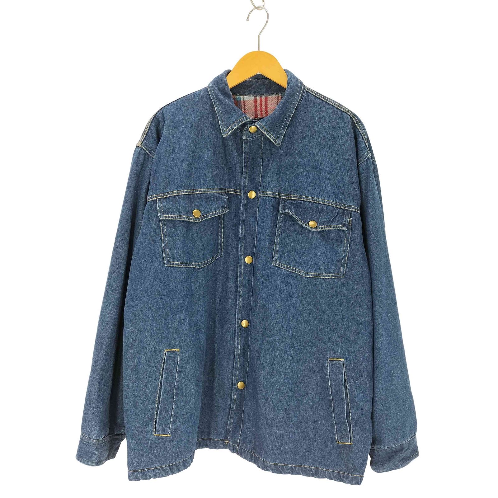 デューク duke デニムカバーオール 裏地チェック柄 メンズ JPN：XXL 