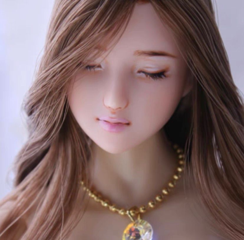1/6 女性フィギュアヘッド 3D手彫り ハンドメイド彫刻 眠れる美少女