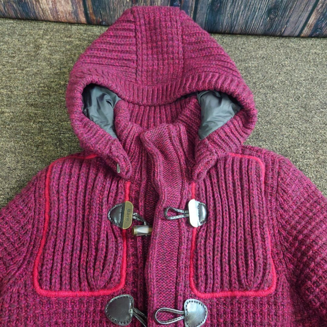 Bark バーク ウール ダッフルコート ニット レッド 上着 冬