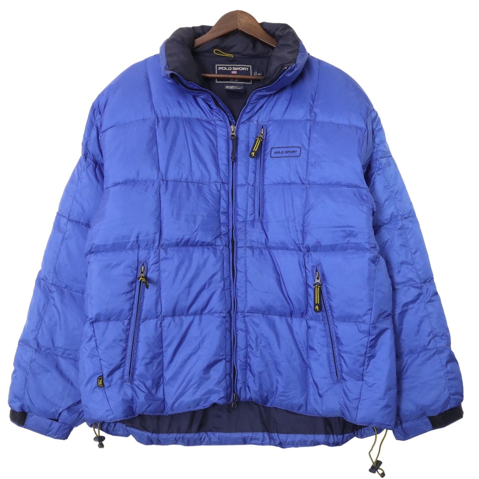 90年代 POLO SPORT ポロスポーツ ナイロンダウンジャケット ブルー 