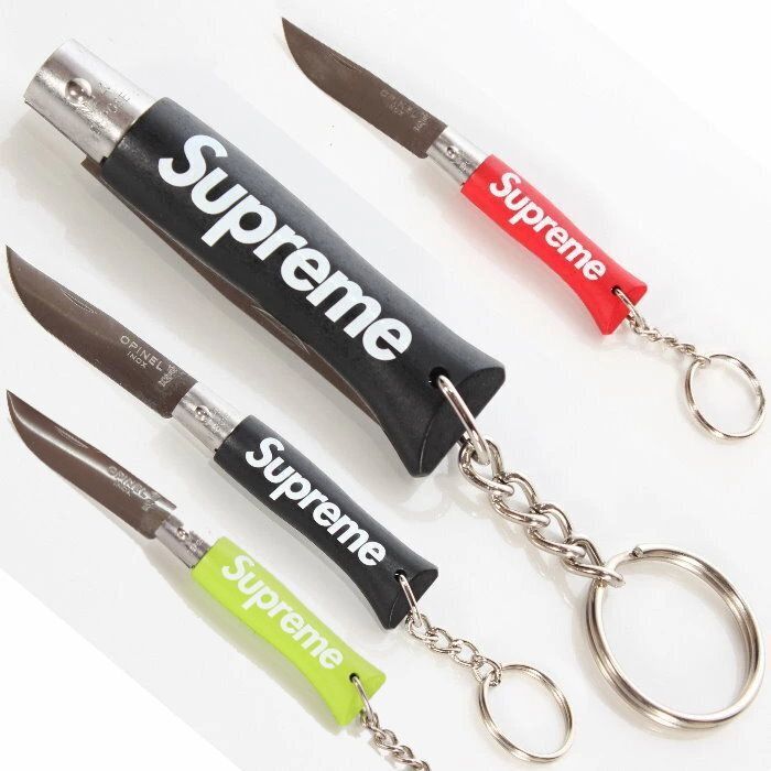 Supreme × Opinel シュプリーム オピネル ナンバーフォー ナイフ キーチェーン No. 4 Knife Keychain ブラック レッド グリーン 折りたたみ式 ナイフ ボックスロゴ キーリング キーホルダー キーケース 小物 アクセサリー