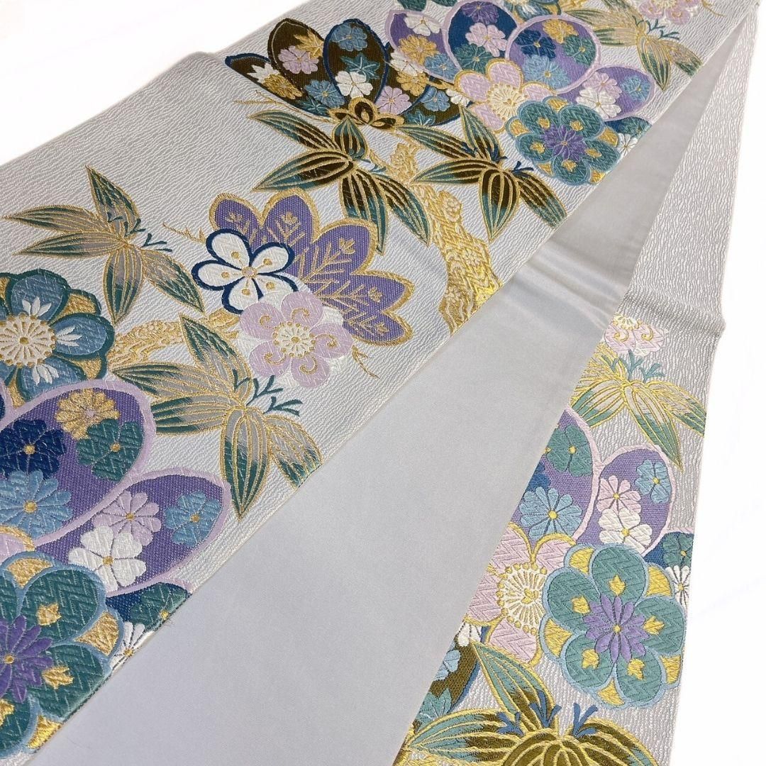 袋帯 唐織 松竹梅 花模様 金糸 着物 084a p - メルカリ