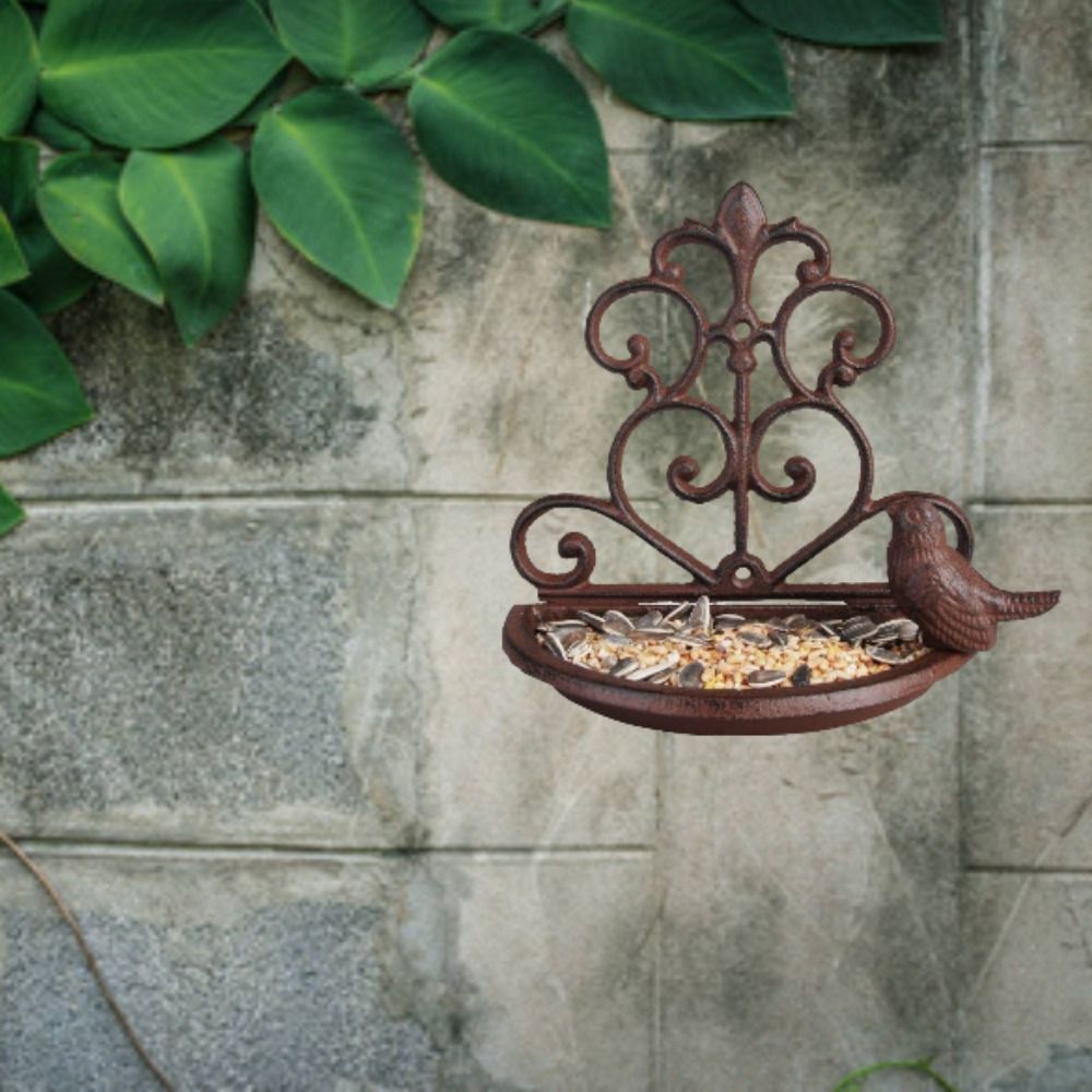 バードフィーダー 小鳥 野鳥 用 給餌器 餌箱 餌台えさ置き 壁掛け 取り付け簡単 小鳥 可愛い 餌入れ 鳥 ガーデンオブジェ インテリア ガー