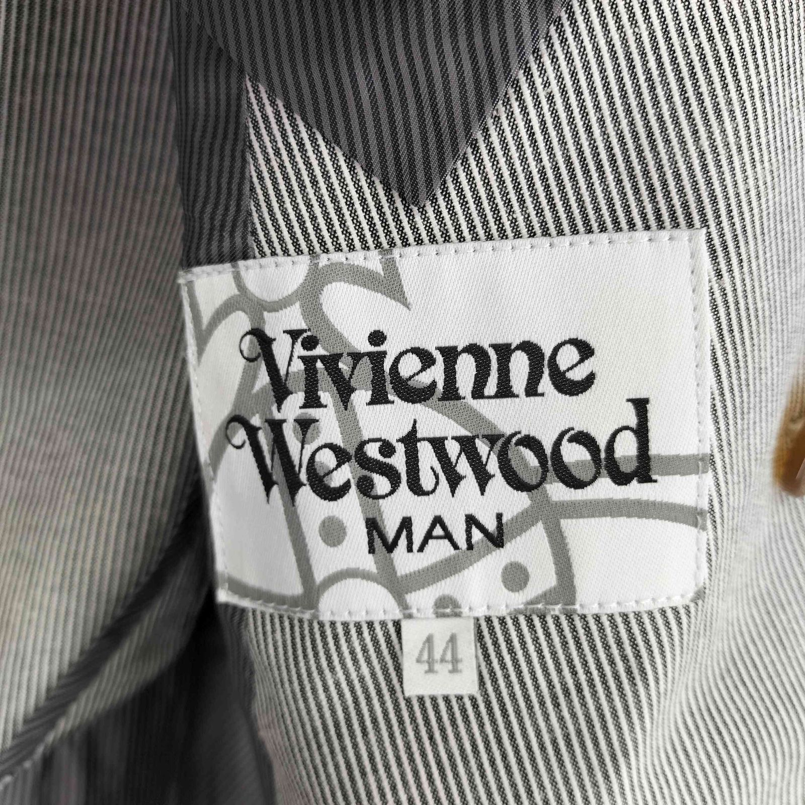 ヴィヴィアンウエストウッドマン Vivienne Westwood MAN ストライプ リネン混 変形テーラードジャケット メンズ 表記無 44