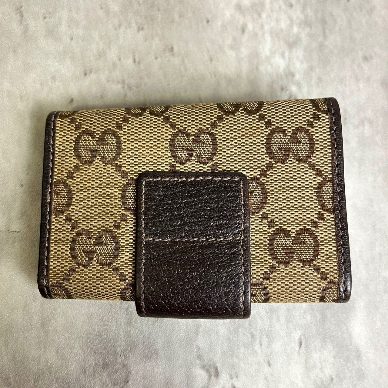 良品】 GUCCI グッチ 6連キーケース GGロゴ アビー 定期入れ ゴールド