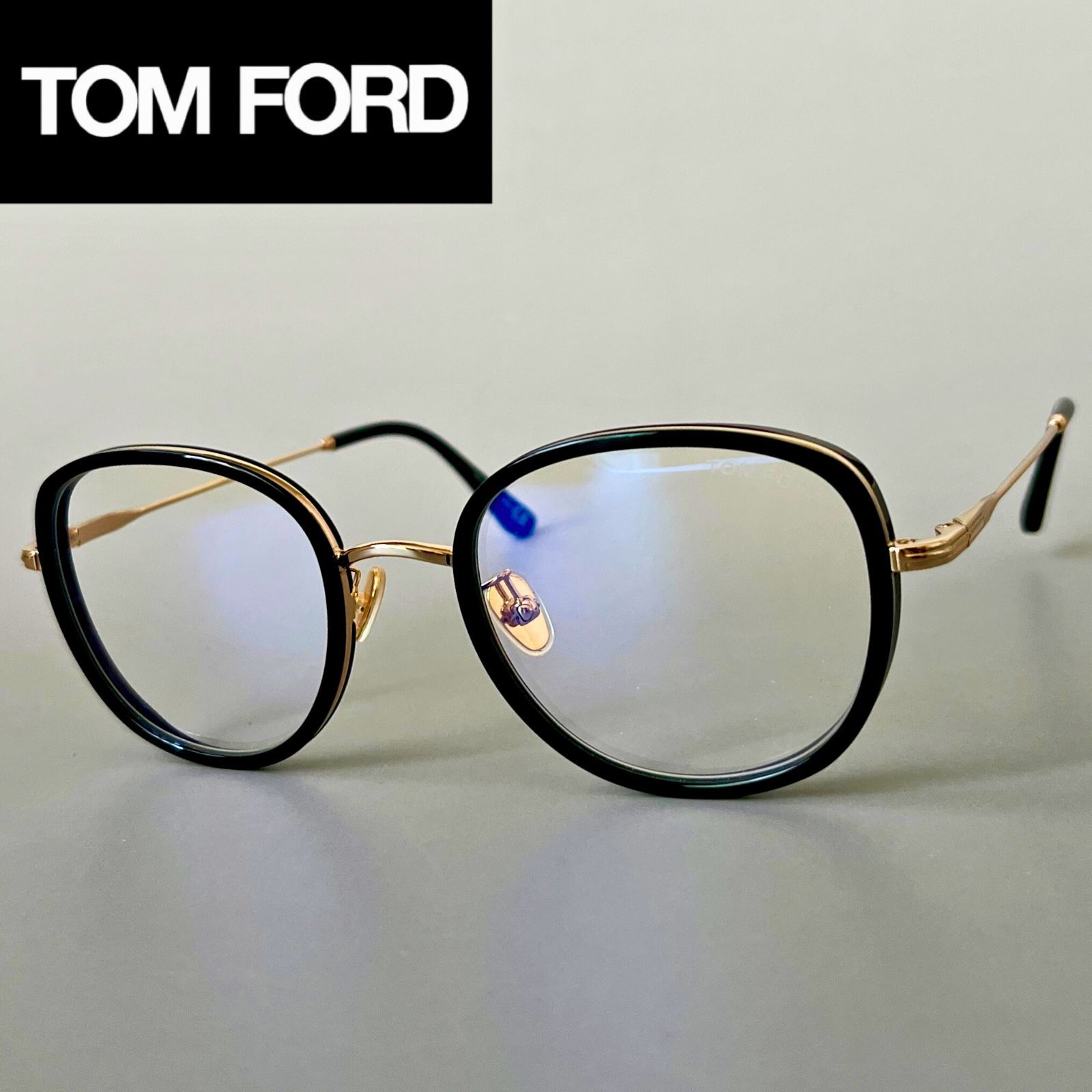 トムフォード メガネ TOM FORD メンズ レディース オーバル アジアンフィット 新品 ブラック ゴールド 黒 金 ブルーライトカット -  メルカリ