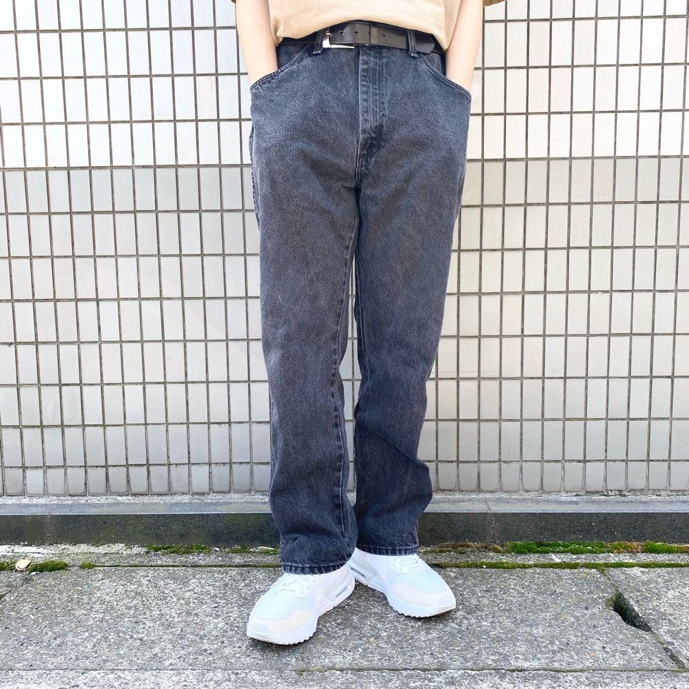 US古着 ラスラー RUSTLER ブラック デニム パンツ テーパード