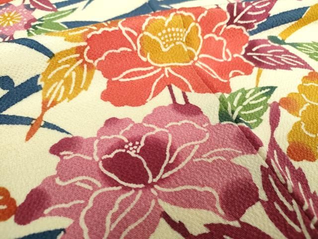 平和屋着物○和染紅型 栗山紅型 栗山吉三郎 振袖 雪芝 露芝 霞吉祥花文