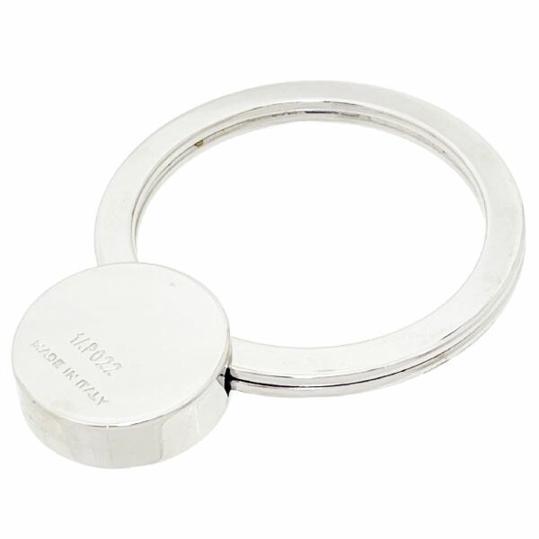 プラダ キーホルダー ラウンド ロゴ キーリング メタル ブラック 黒 1 AP 022 PRADA 丸型 キーフック キーチャーム バッグチャーム チャーム キー 鍵 ブランド小物 メンズ レディース ユニセックス NERO