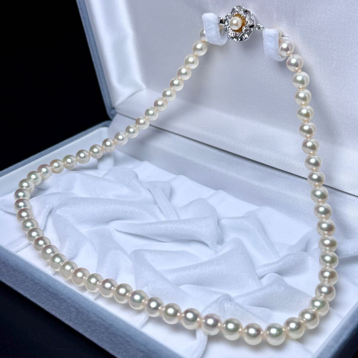 【現金特価】 6.52〜6.89㎜ ネックレス アコヤ真珠 照り◎ 43㎝ akoya 30g その他