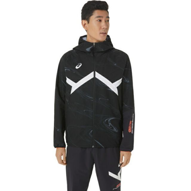 asics アシックス A-I-M STRETCH CLOTH GRAPH パフォーマンスブラック 4XL 2031D989 1 | スポーツ メンズ 4XL ブラック 黒 服 衣類 衣料品ウェア ウエア アウター ストレッチクロスグラフィックフーディージ