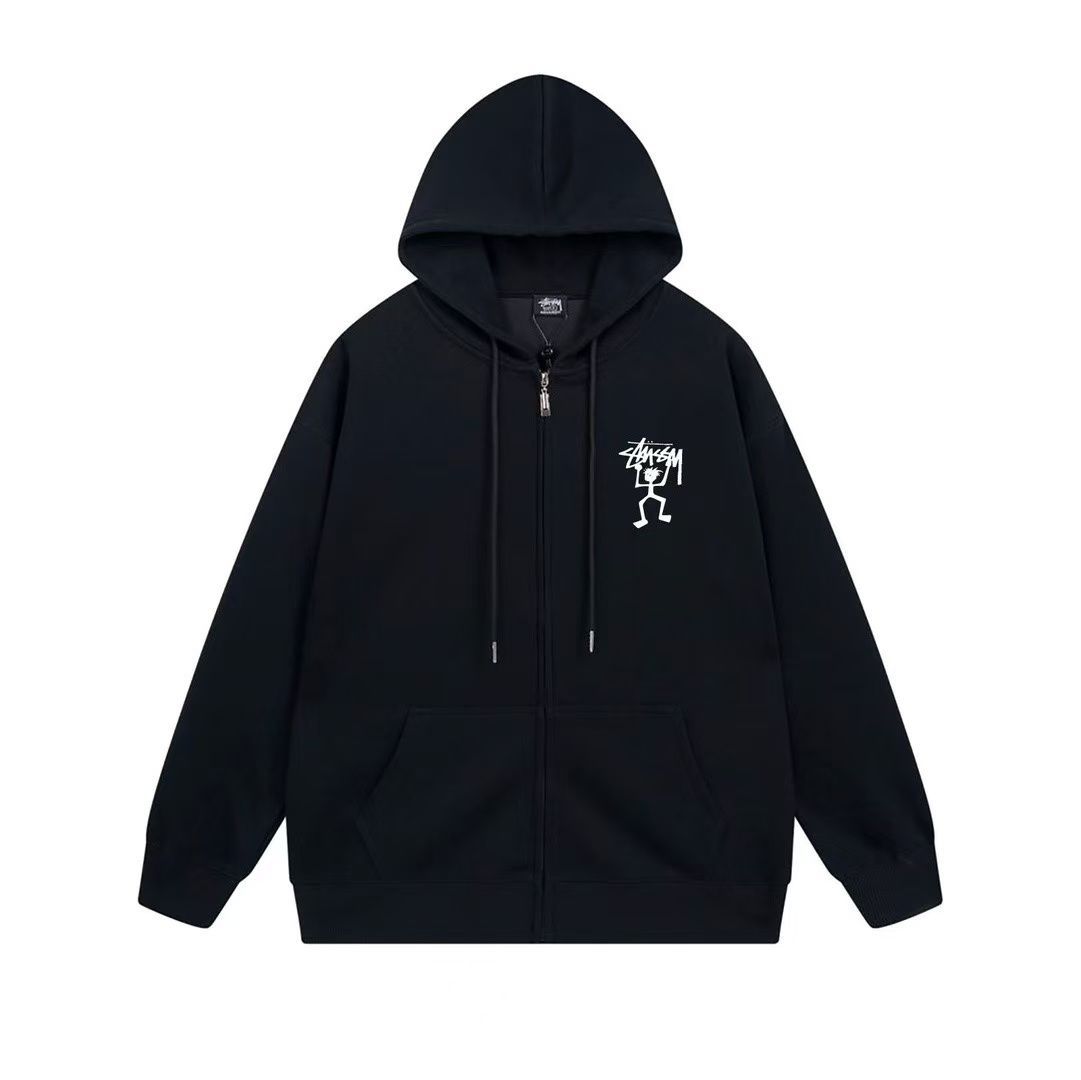 美品⭐︎ステューシー　ジップパーカー　ブラック 新品未使用】2025新作Stussy ステューシー ジップパーカー 男女