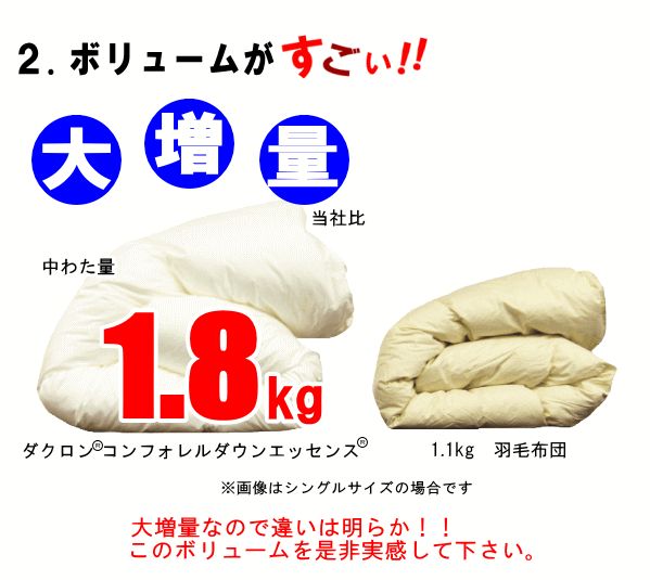掛け布団 クイーン ダクロン インビスタ社 掛布団 増量 日本製 掛けふとん