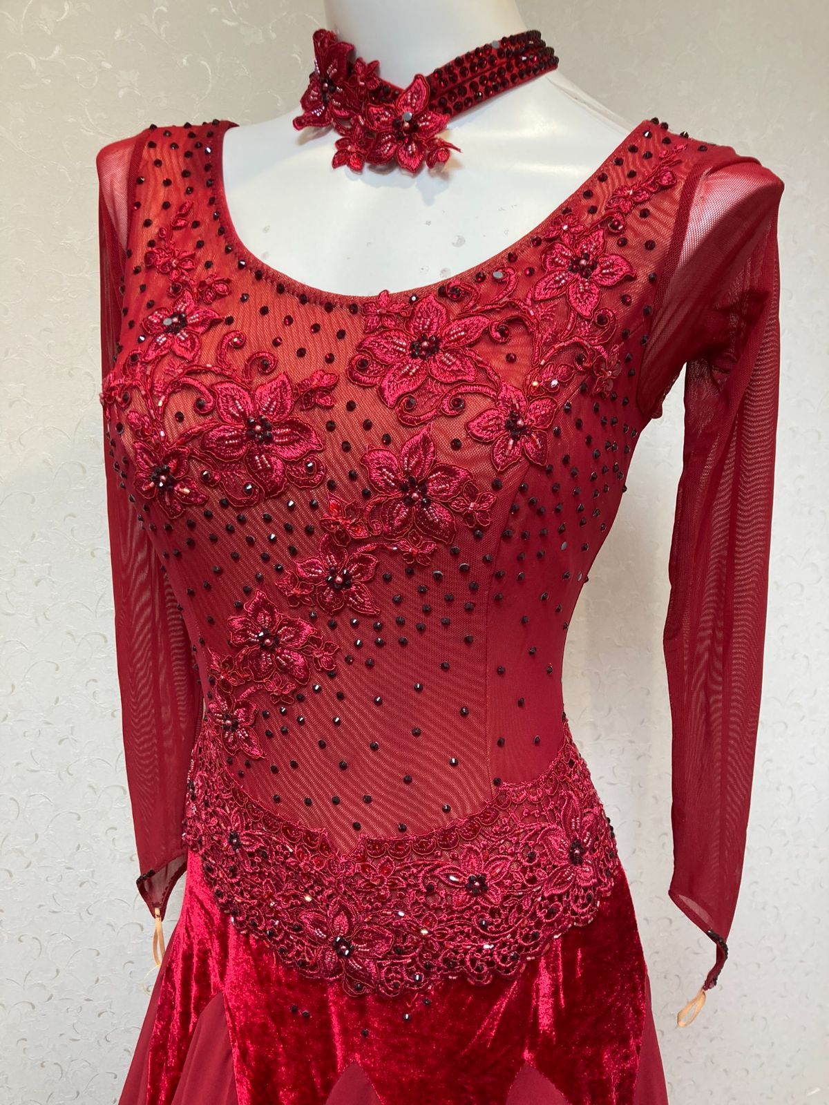 長身用 ワインレッドのスタンダードドレス