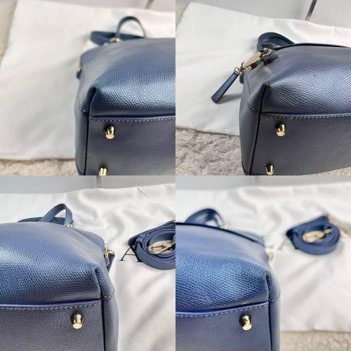 ✨美品✨FURLA フルラ パイパーM ハンドバッグ 2way メタリックブルー