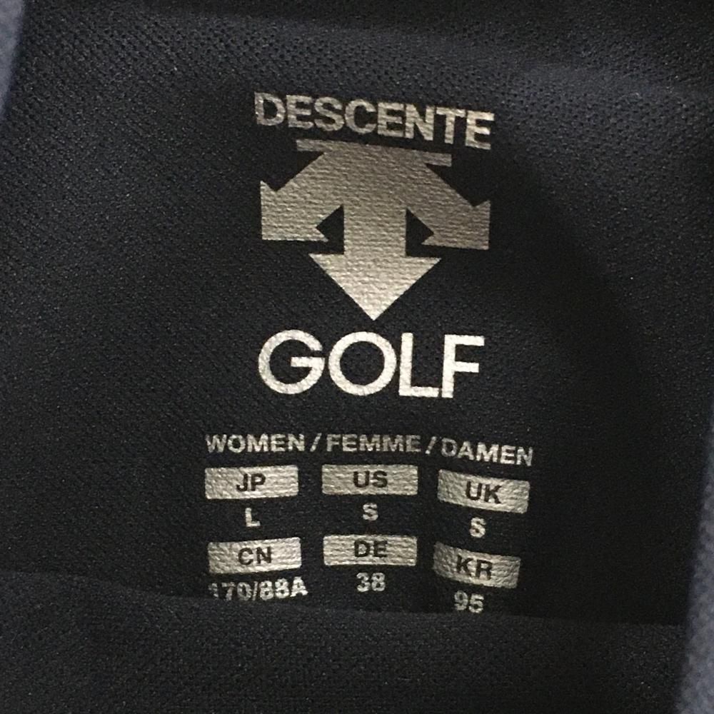 DESCENTE レディース ゴルフシャツ ネイビーL サイズ デサントゴルフ DESCENTE ゴルフ ハーフジップスリーブレス