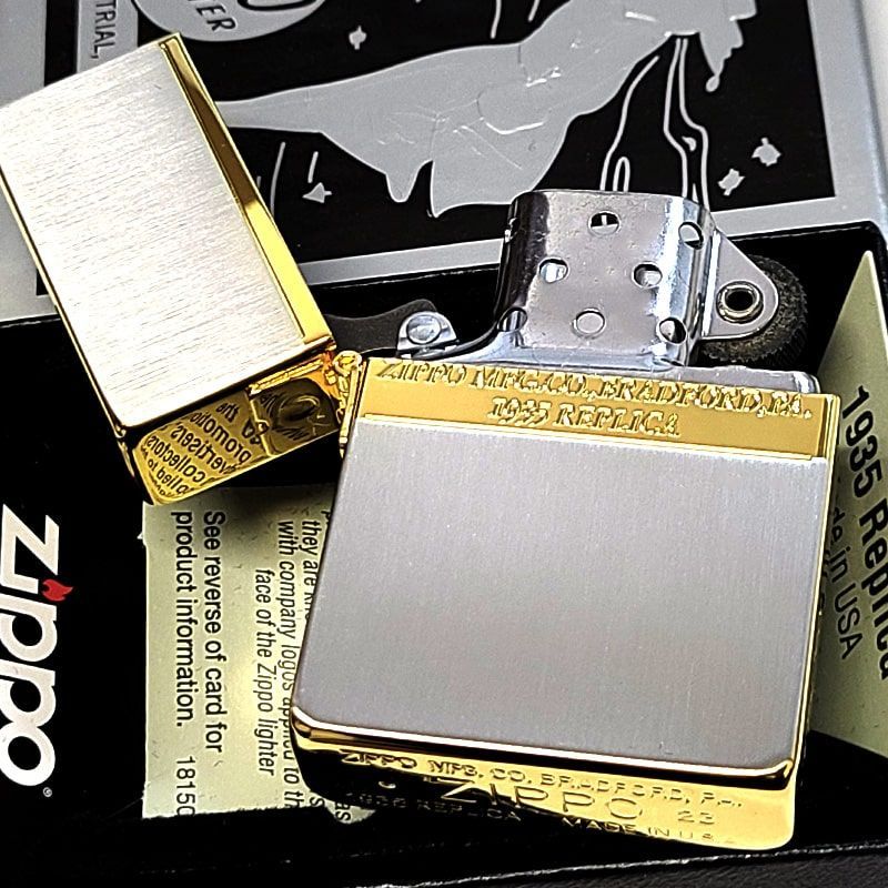 生活家電 ZIPPO ライター 1935エレガントライン 限定シリアル入り 金銀