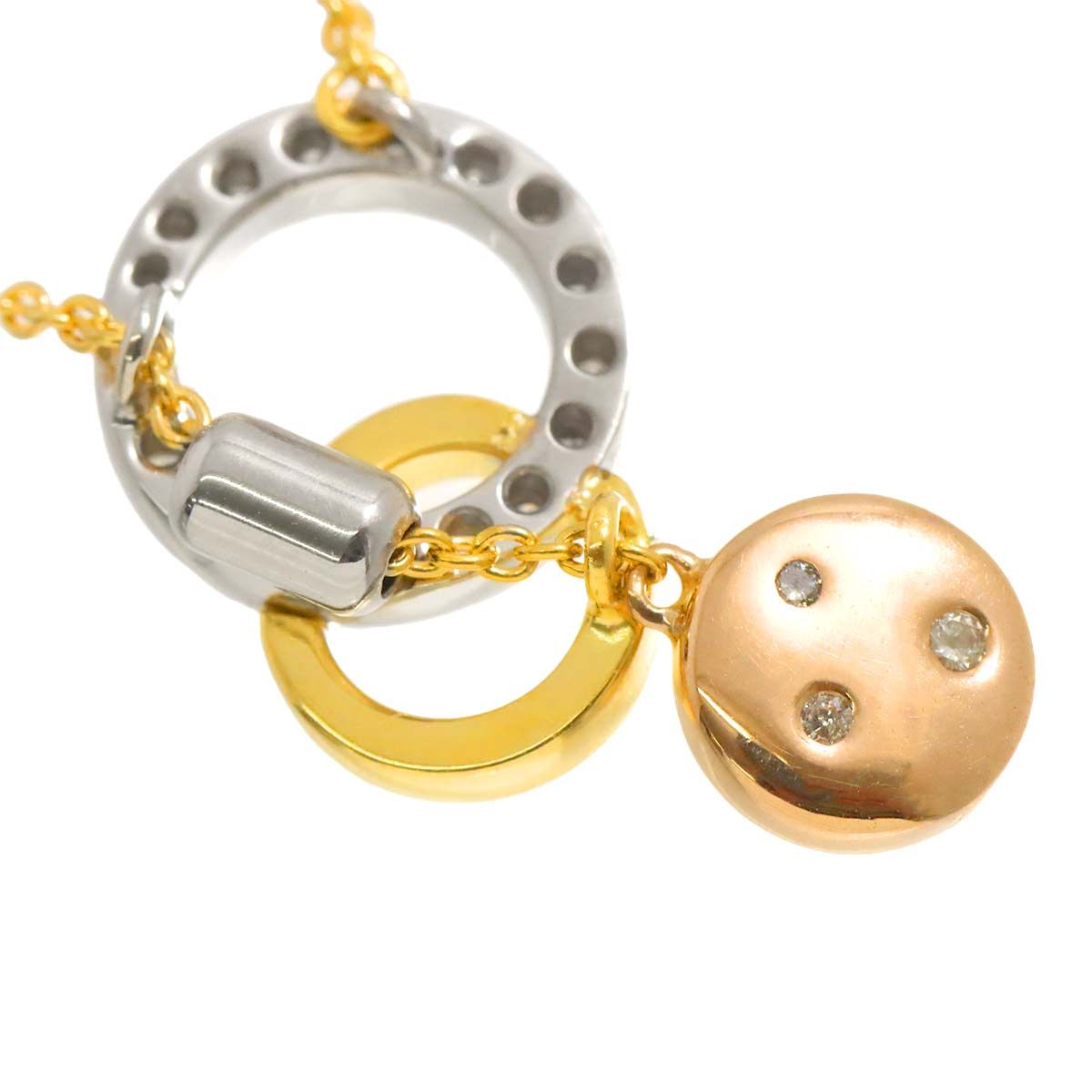 ヴァンドーム VENDOME ダイヤ 0.21ct ネックレス 45cm K18 YG WG PG