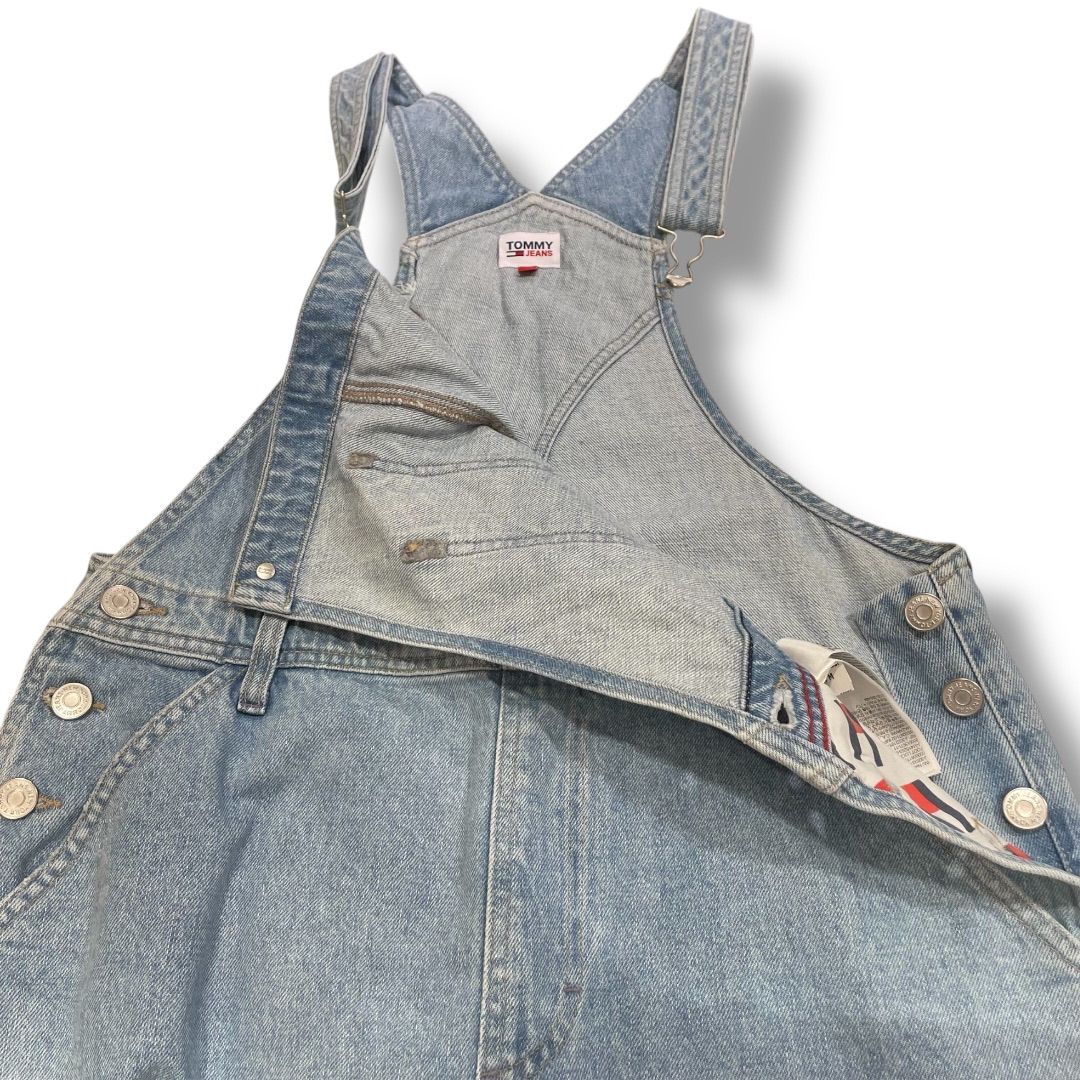 TOMMY JEANS トミージーンズ デニムオーバーオール サイドボタン
