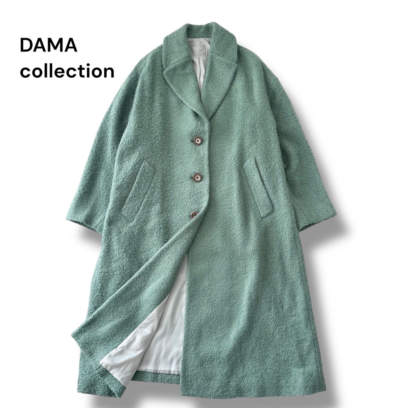 エストネーション COLUMN ループ ツイード ショールカラーコート 茶 36