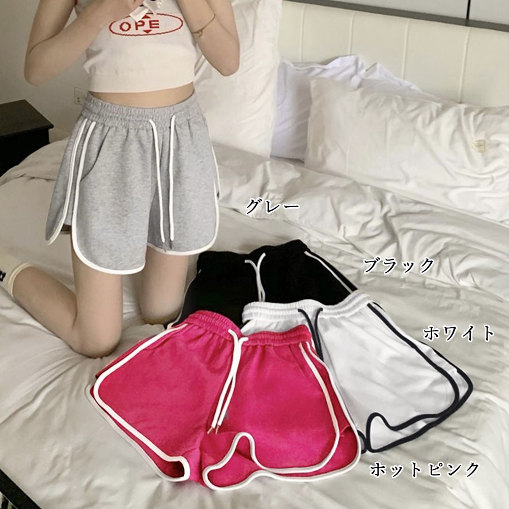 韓国ショートパンツ レディース スポーツ サイドラインショー