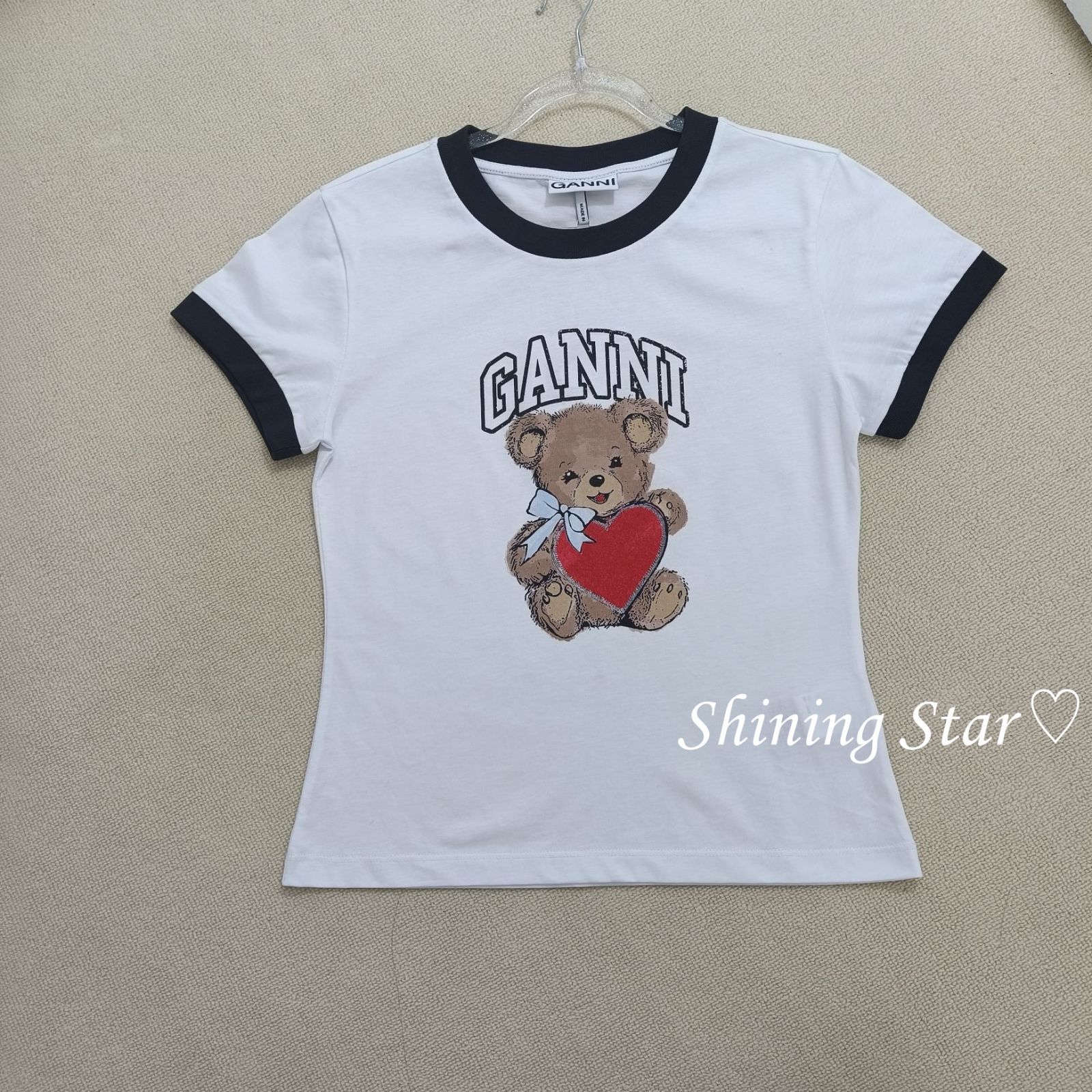 関税送料込【Ganni】ベーシック ジャージー ウィッチ Tシャツ GANNI ガニー Tシャツ 半袖 レディース ベーシック ジャージー