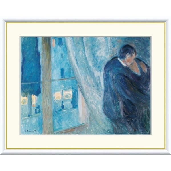高精細デジタル額装版画 世界の名画 ムンク 「 窓辺のキス 」 サイズ