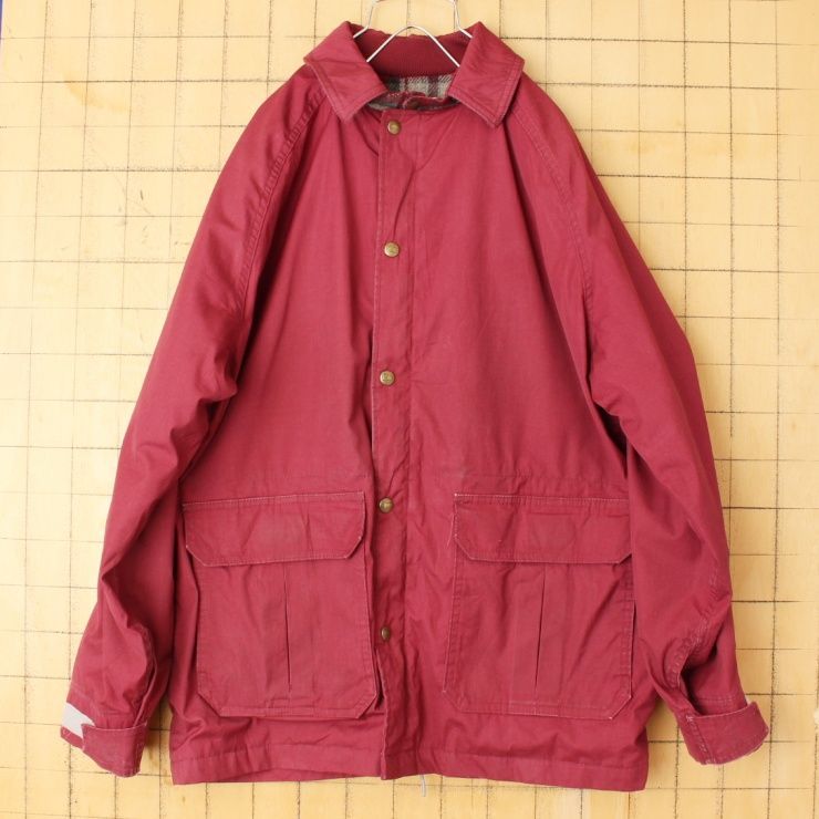 80s Woolrichマウンテンパーカー65/35レッドMアウトドア aw43