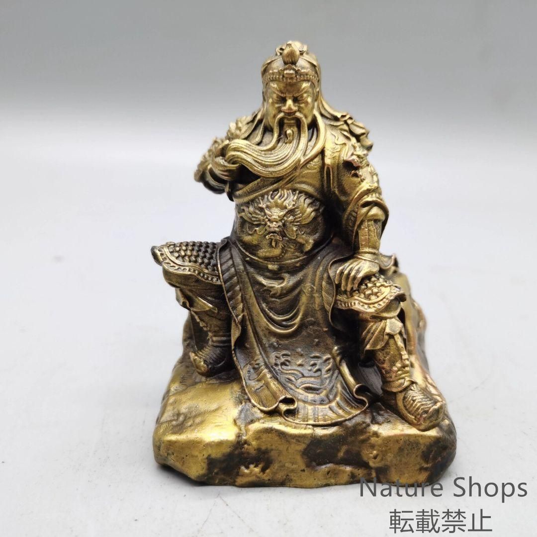 銅置 武聖関公像 武財神関二爺 護宅 事務室 招財美髯公 装飾品 工芸品 置物 新品未使用】銅置 武聖関公像 武財神関二爺 護宅 事務室 招財