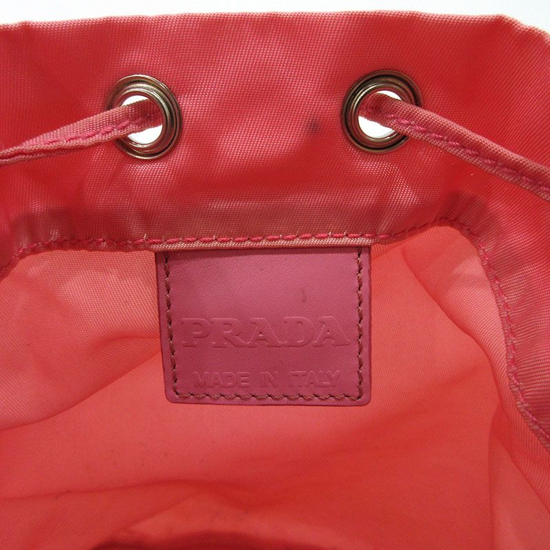 三重本店】 中古 PRADA | プラダ ポーチ 巾着 テスート ピンク 【122