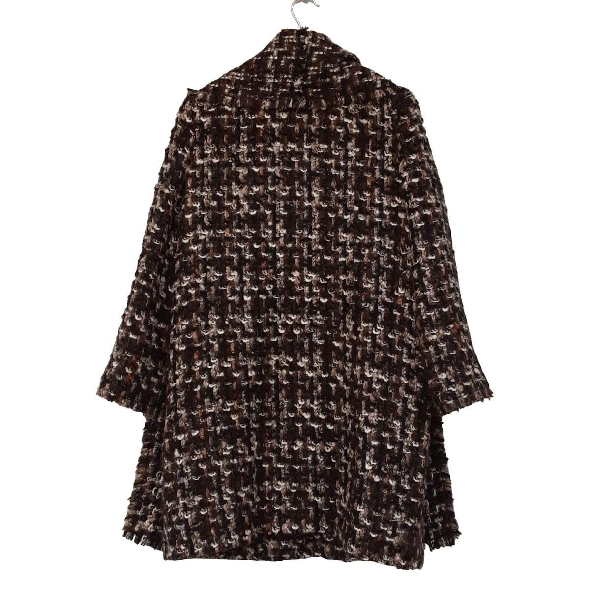 DOLCE-GABBANA ドルチェアンドガッバーナ コート サイズ38 S レディース - ダークブラウン×黒×マルチ 長袖 秋 冬