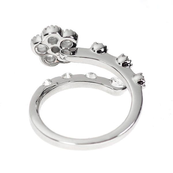 K18WG ローズカット ダイヤモンド リング 0.38ct D0.38ct