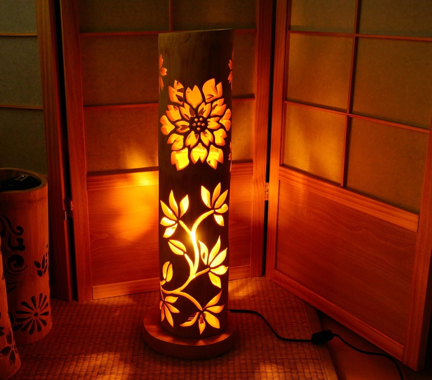 ◇全面彫・極太竹◇竹灯り・竹あかり・竹灯籠 ～～ 癒しの灯り ☆