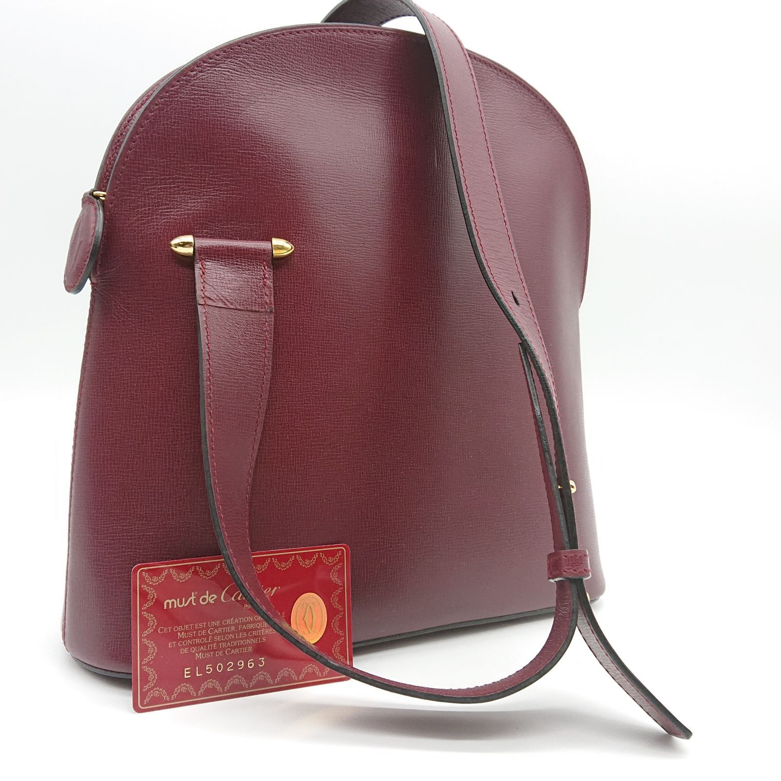 極美品 カルティエ ショルダーバッグ 斜め掛け マストライン レザー