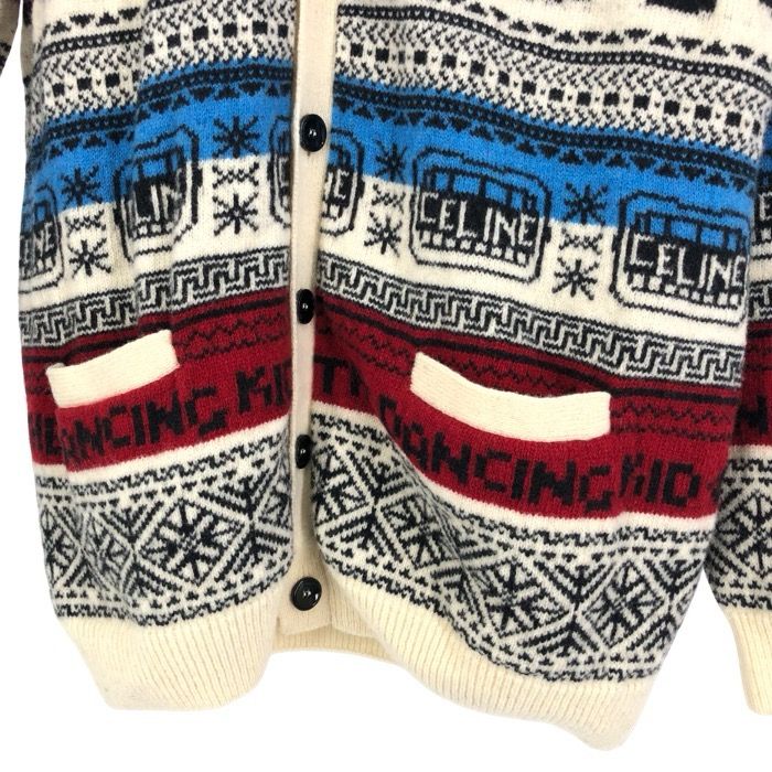 美品 セリーヌ 21SS ウールジャガード ルーズ カーディガン Mサイズ 美品 セリーヌ 21SS ウールジャガード ルーズ カーディガン Mサイズ