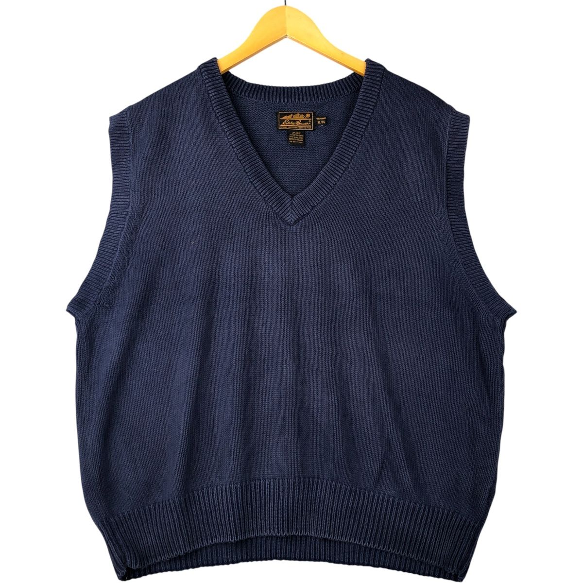 古着 80~90年代 エディーバウアー Eddie Bauer 黒タグ Vネック 