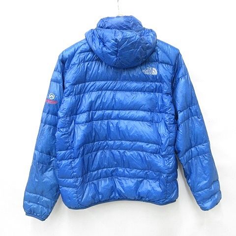 メンテナンス済み ザノースフェイス THE NORTH FACE SUMMIT ダウンジャケット ジップアップ フード テープ 刺繍 ナイロン ND18971 青 ブルー M