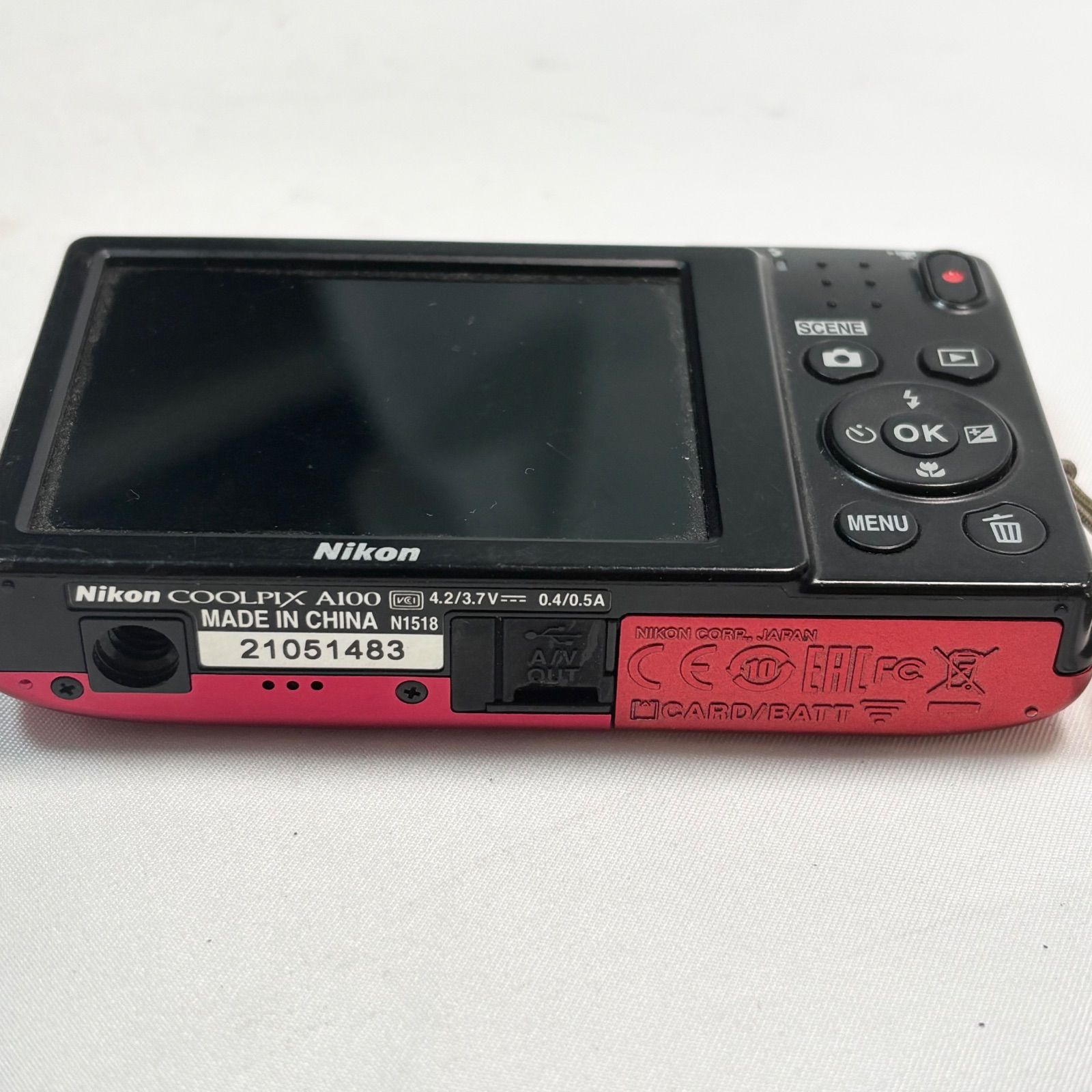 ニコン COOLPIX A100 レッド 動作OK ニコン COOLPIX A100 レッド 動作OK Nikon COOLPIX A100 Niokon