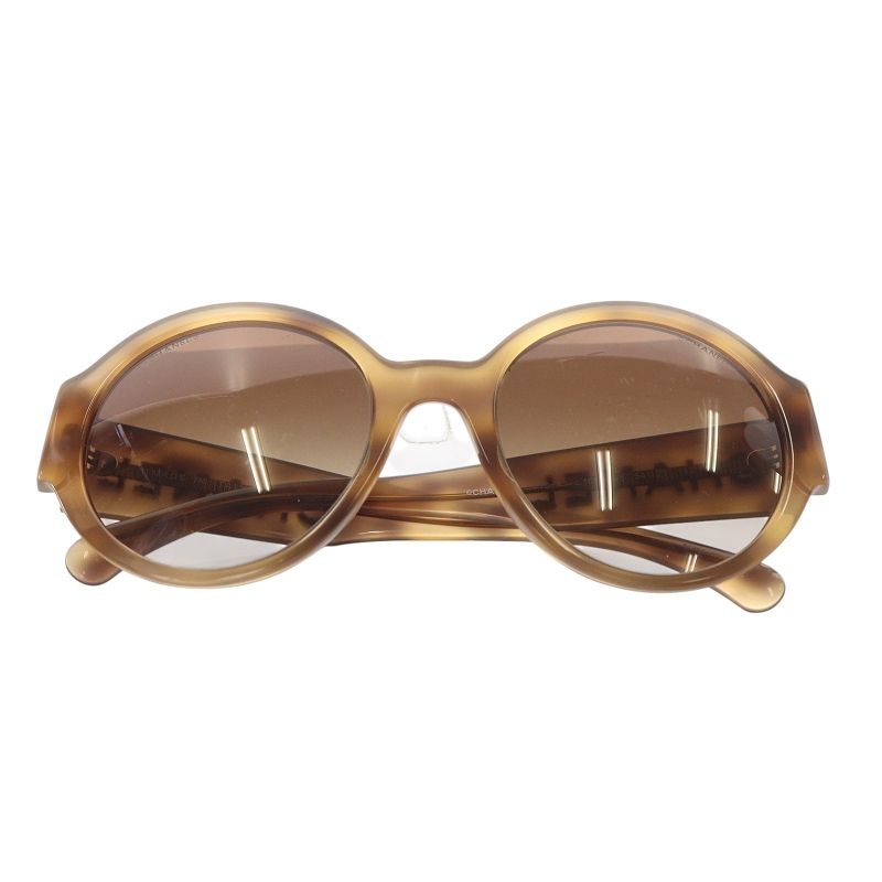 シャネル CHANEL ロゴ サングラス グラデーション 54□21 140 茶色