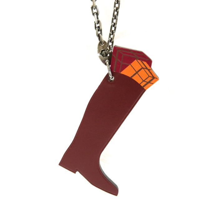 エルメス HERMES ブーツチャーム バッグチャーム レザー SV金具