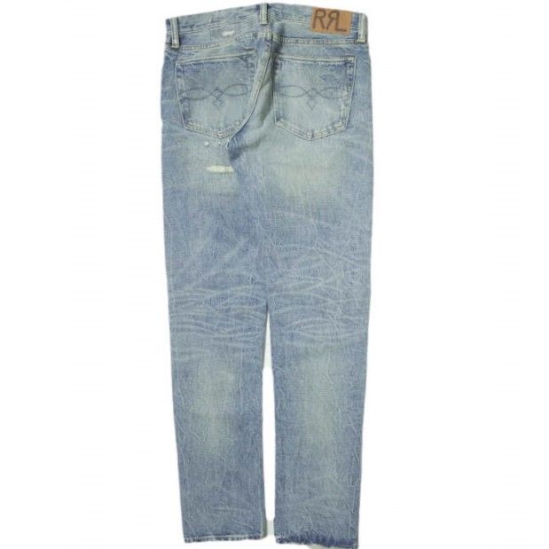 RRL ダブルアールエル SLIM NARROW JEAN ZIP FLY リペア加工