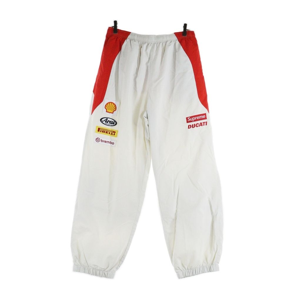 SUPREME シュプリーム 24SS Ducati Track Pant ドゥカティ ワッペン付き トラックパンツ ホワイト|レッド