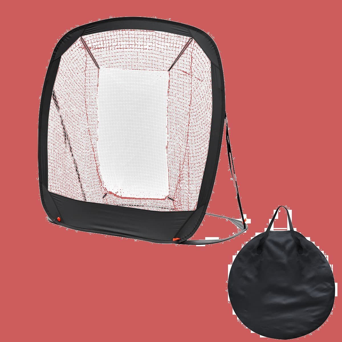 商品 バッティング練習ネット ポップアップ式 194cm×110cm×185cm 折りたたみ 簡単組立 工具不要 バッティングネット 野球練習ネット 軟式 FIELDOOR 対応 ペグ付 公園 庭 屋内 家庭用 トレーニング トレーナー ピッチング 自主