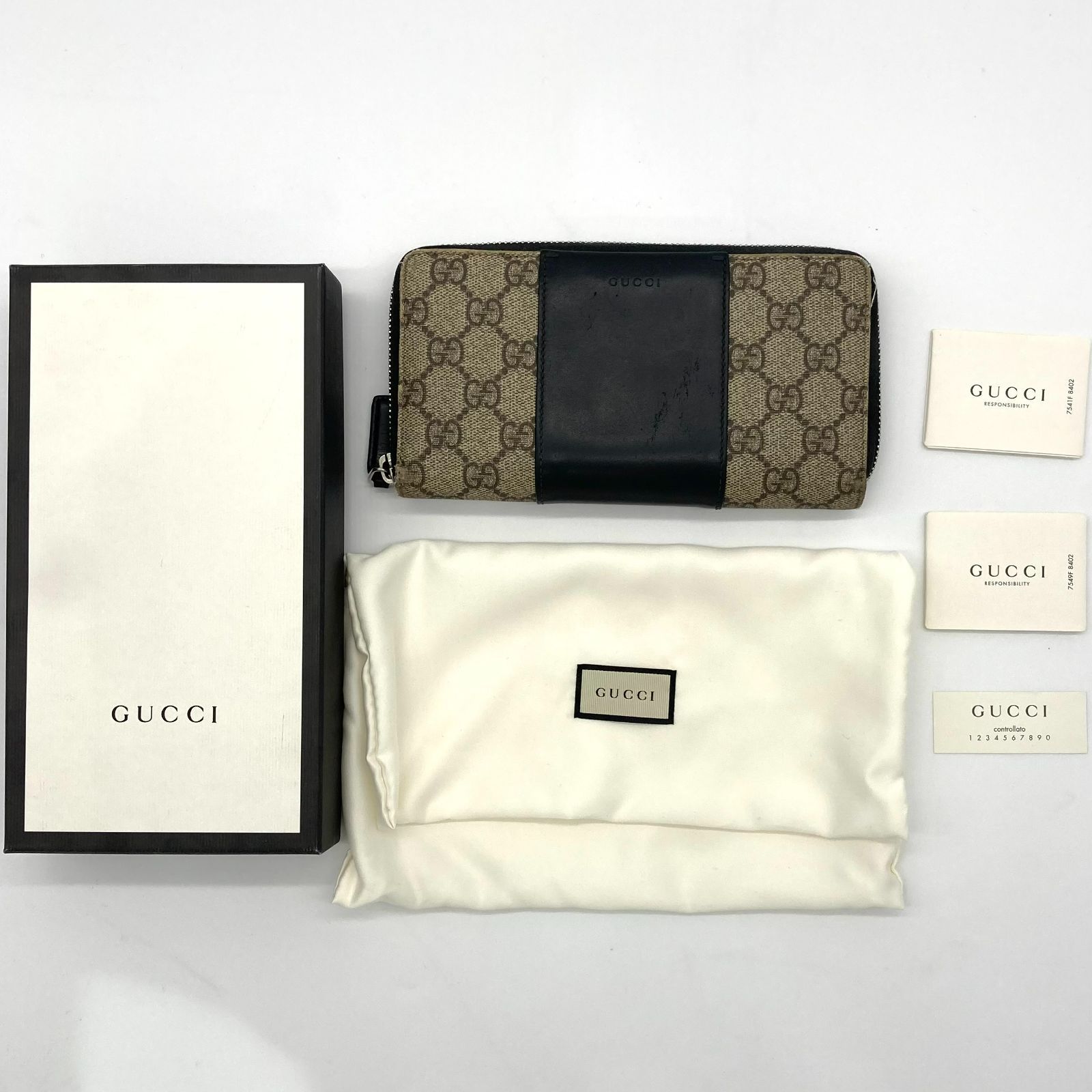 GUCCI 長財布ラウンドファスナー 451249 【ランク：S】 GUCCI 中古美品 グッチ 長財布ラウンドファスナー 451249 ジップ