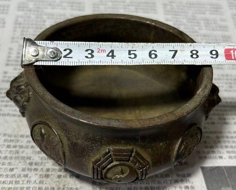 銅器 四神獣卦香炉 室内盤香炉 仏堂挿香炉 焼香炉 香道具 装飾品