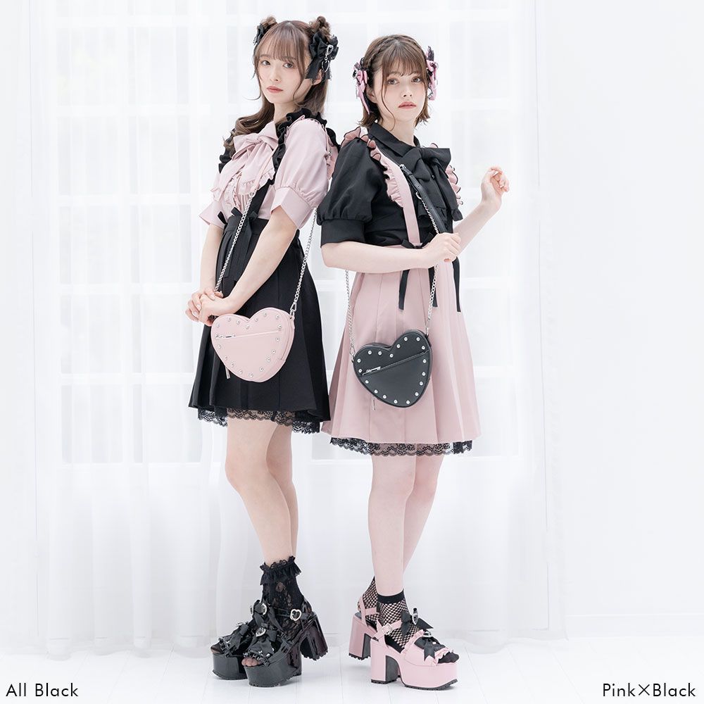 夢展望公式 [新品未使用] ハートビジューリボンサンダル [ピンク